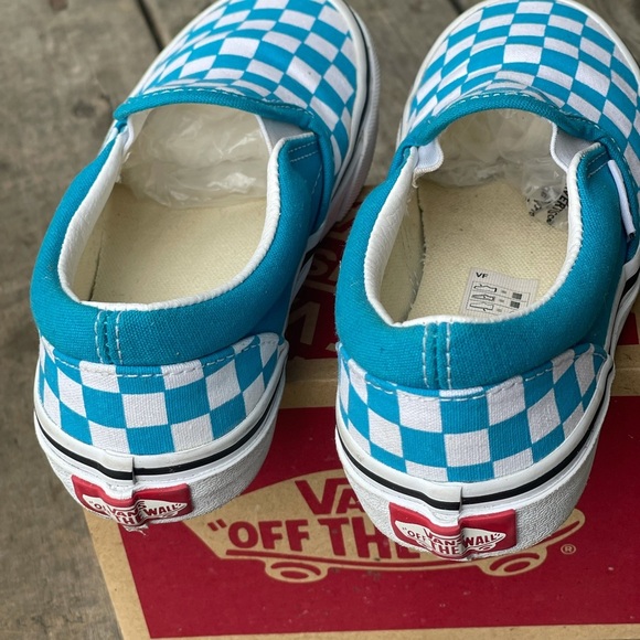 Vans checkerboard blue and white for kids - Picture 7 of 8
